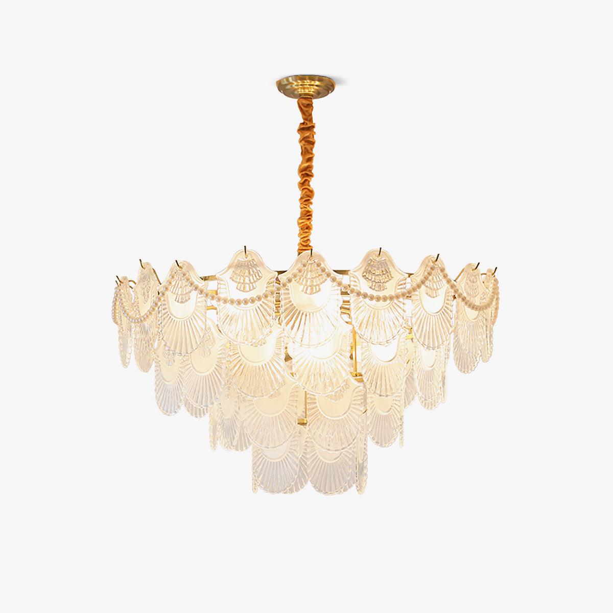 Pearl Glass Shell Chandelier - Lumpaz