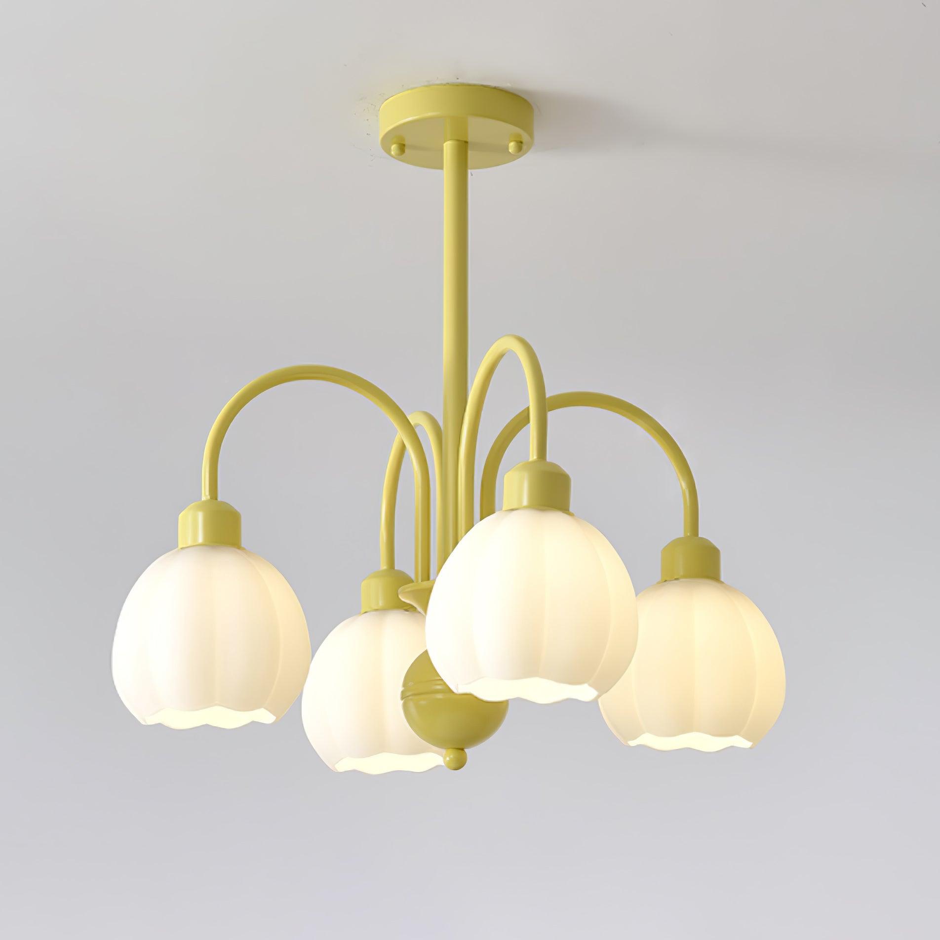 Cream Pumpkin Ball Chandelier - Lumpaz
