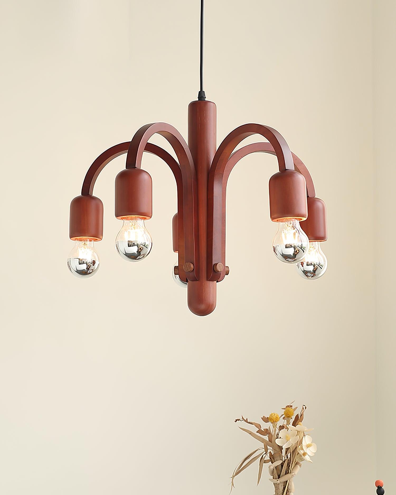 Candela Teak Chandelier - Lumpaz