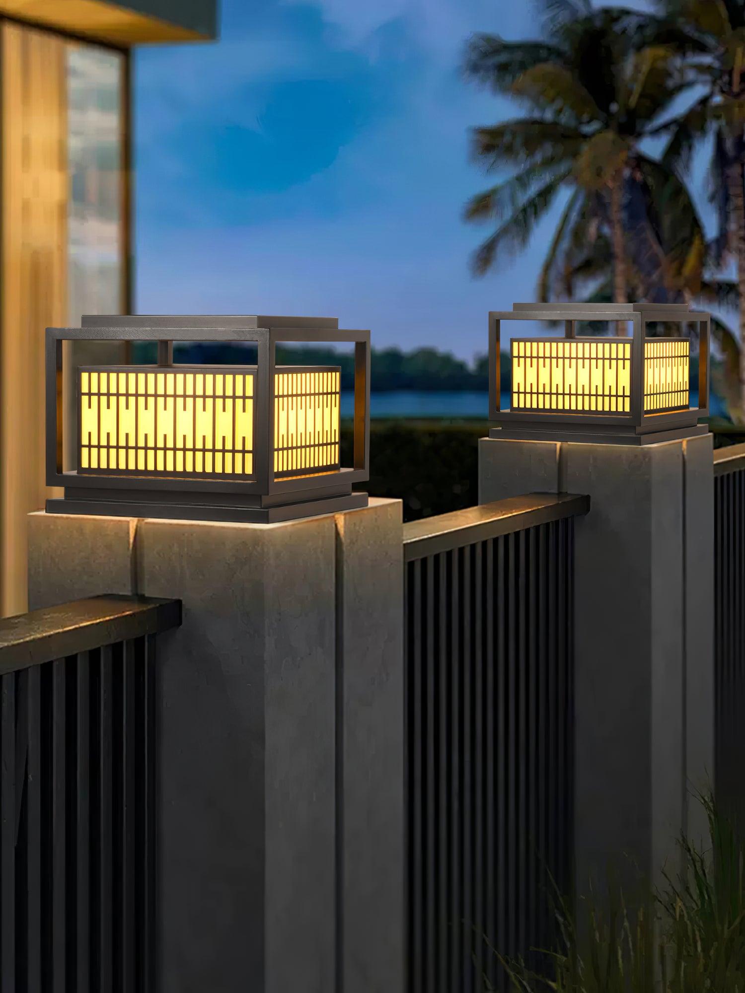 Window Grille Outdoor Post Light - Lumpaz