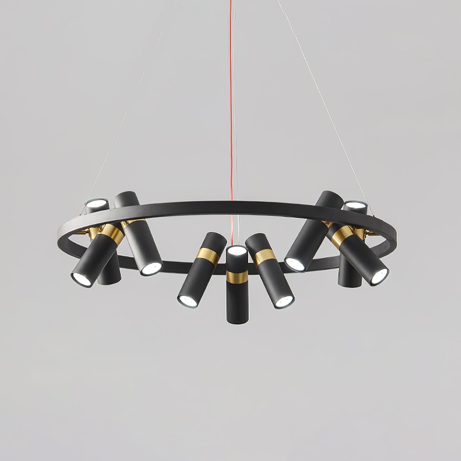 Black Mutil Pipe Chandelier - Lumpaz