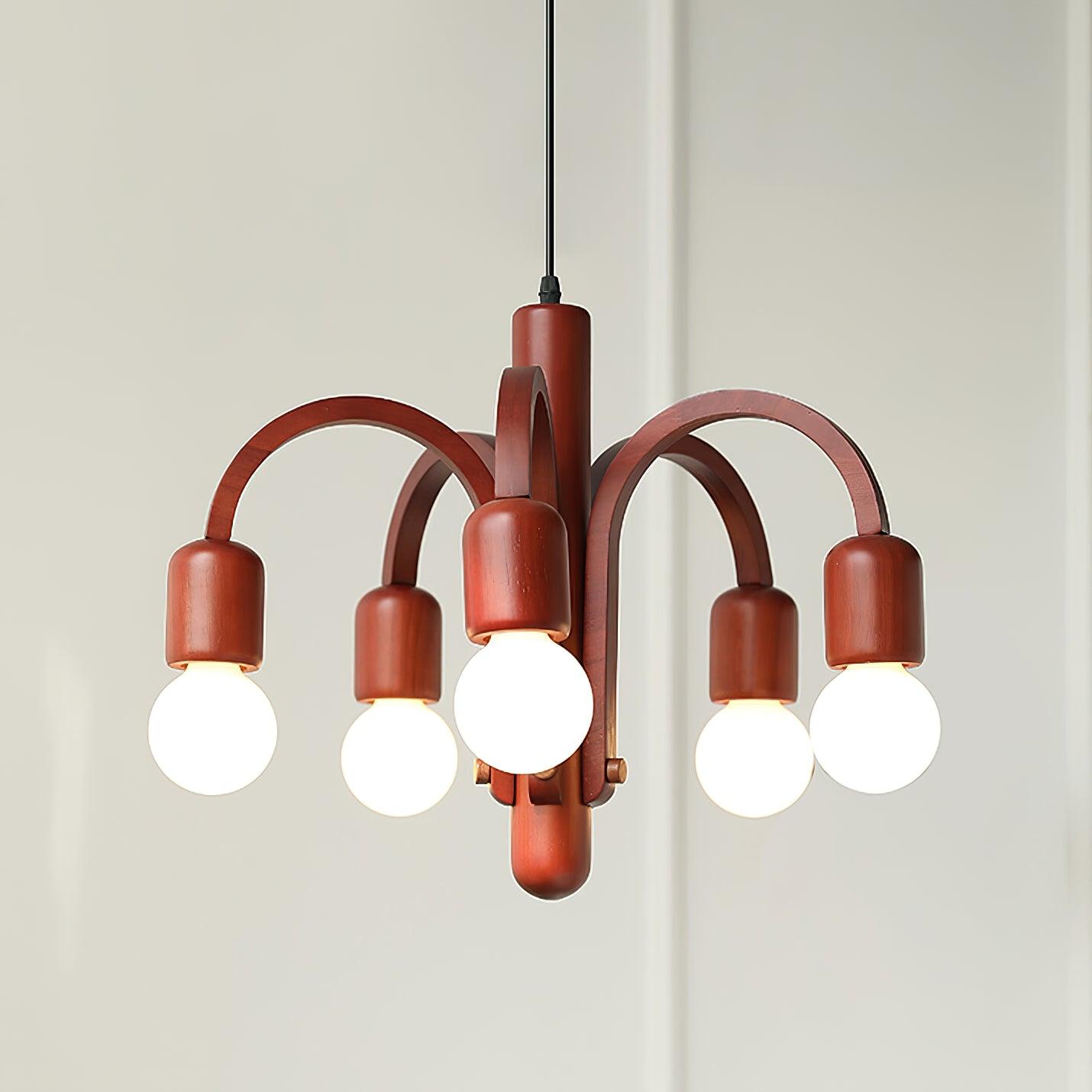 Candela Teak Chandelier - Lumpaz