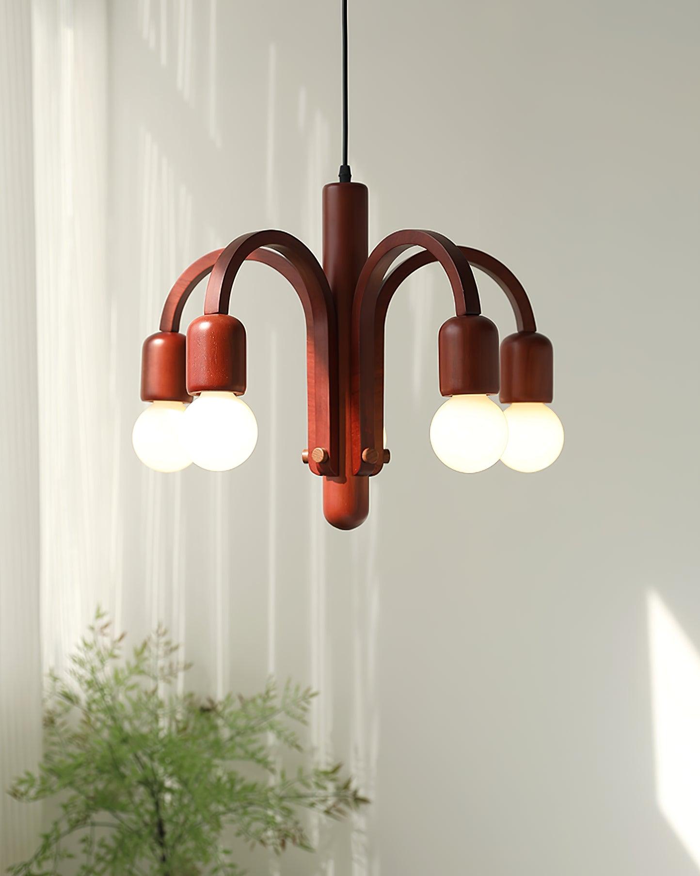 Candela Teak Chandelier - Lumpaz
