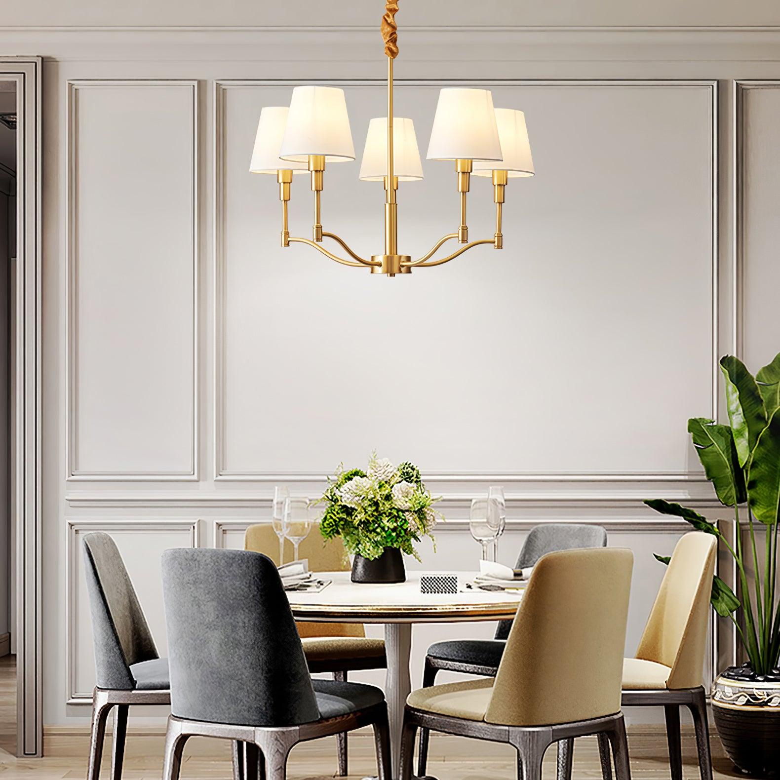 Meridian Mid Century Brass Chandelier - Lumpaz