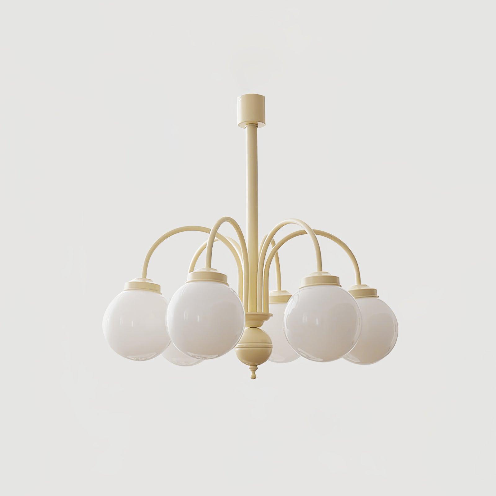 Cream Glass Sphere Chandelier - Lumpaz