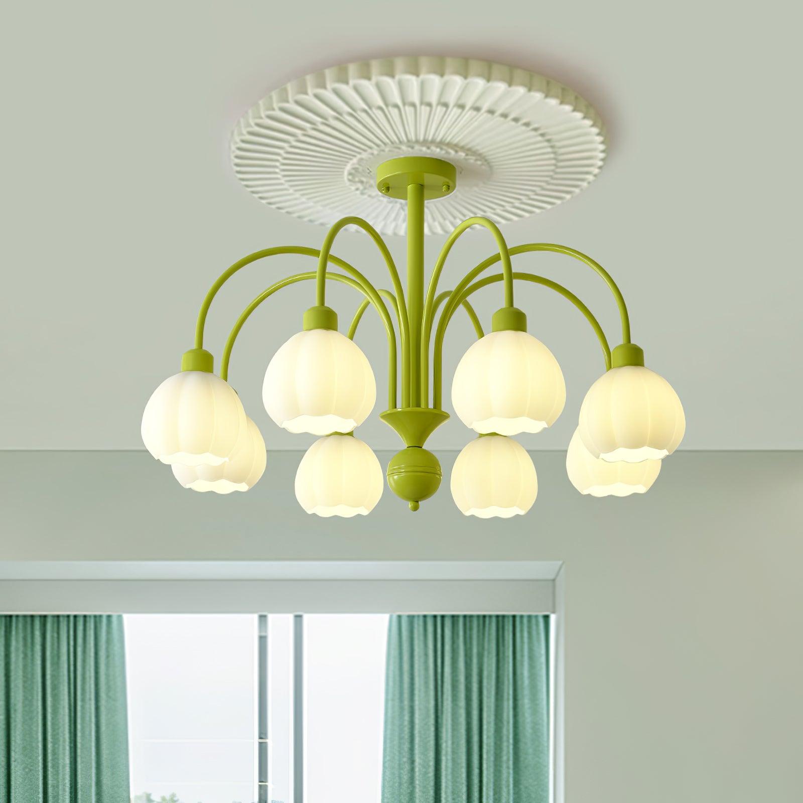 Cream Pumpkin Ball Chandelier - Lumpaz