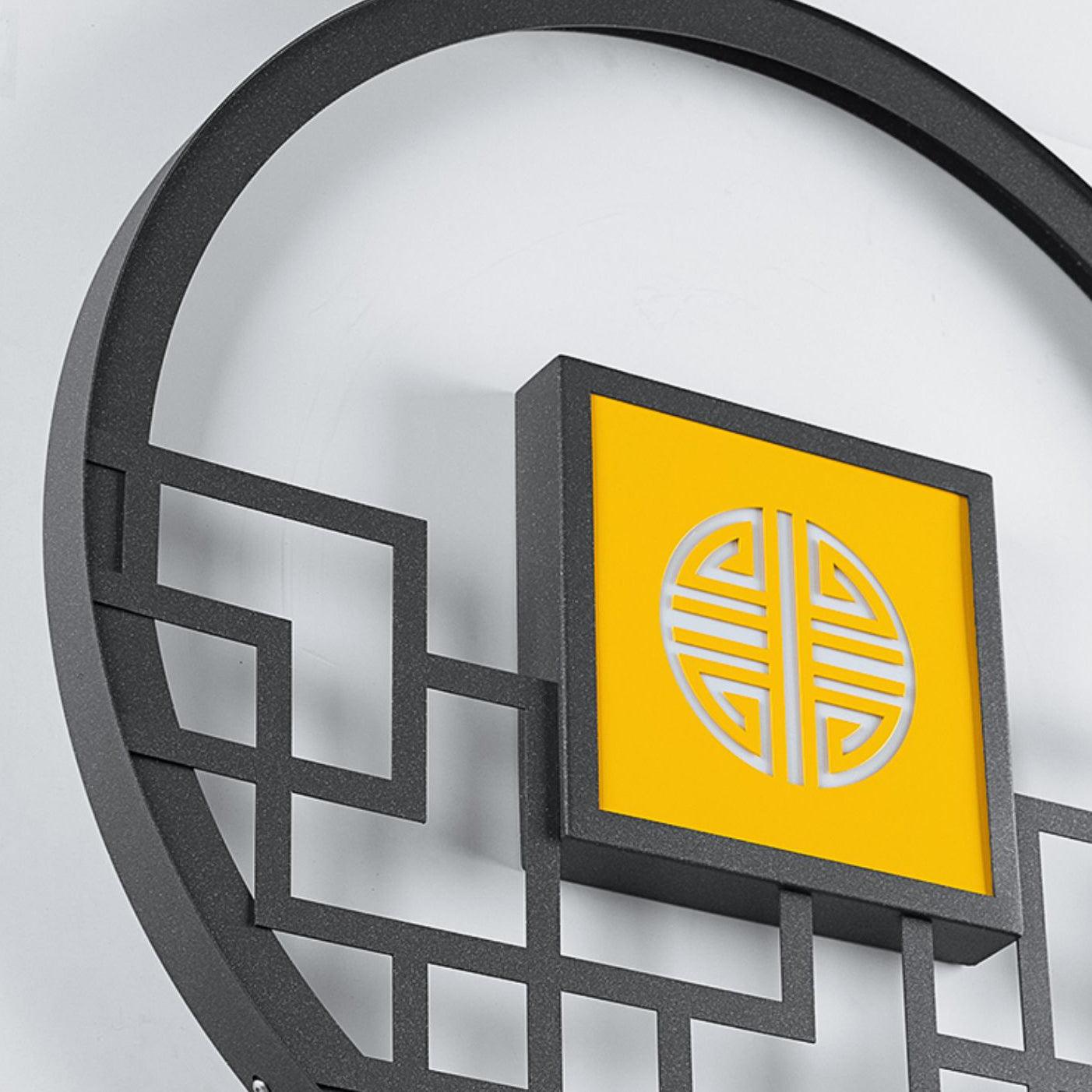 Asian Style Round Garden Wall Light - Lumpaz