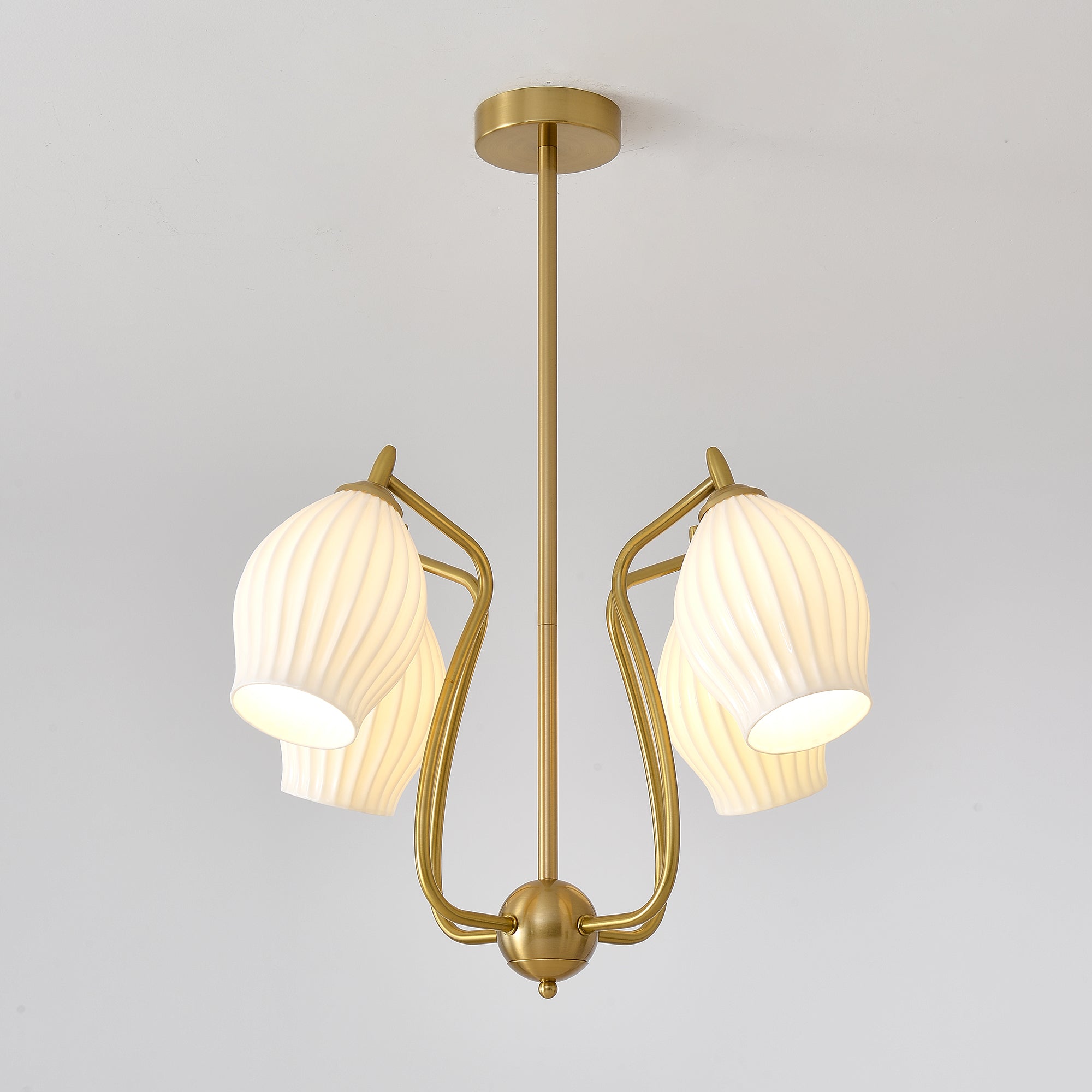 Ceramic Ribbed Chandelier - Lumpaz