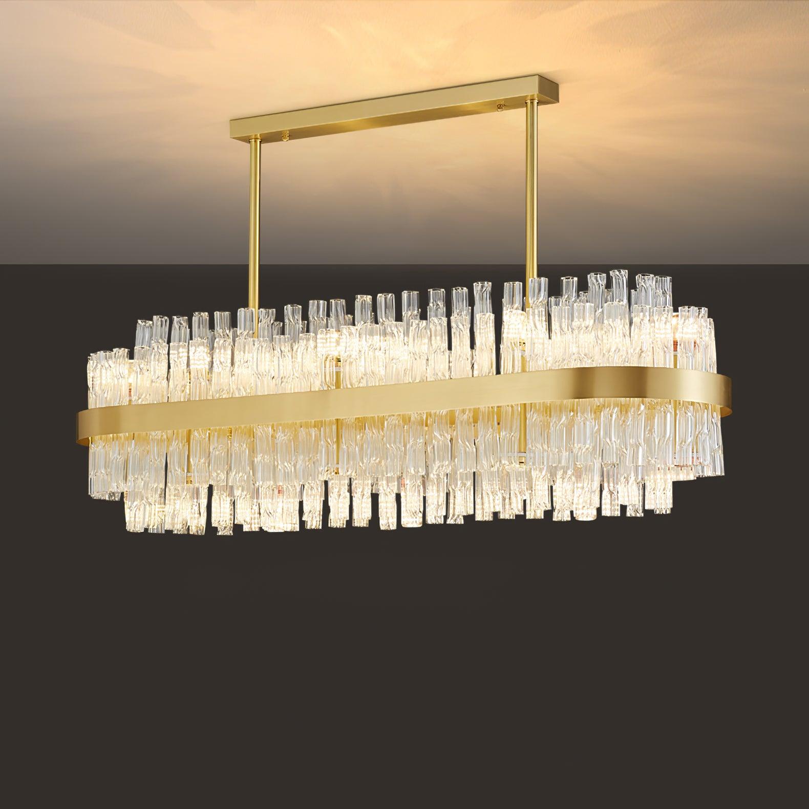 Gold & Clear Rod Chandelier - Lumpaz