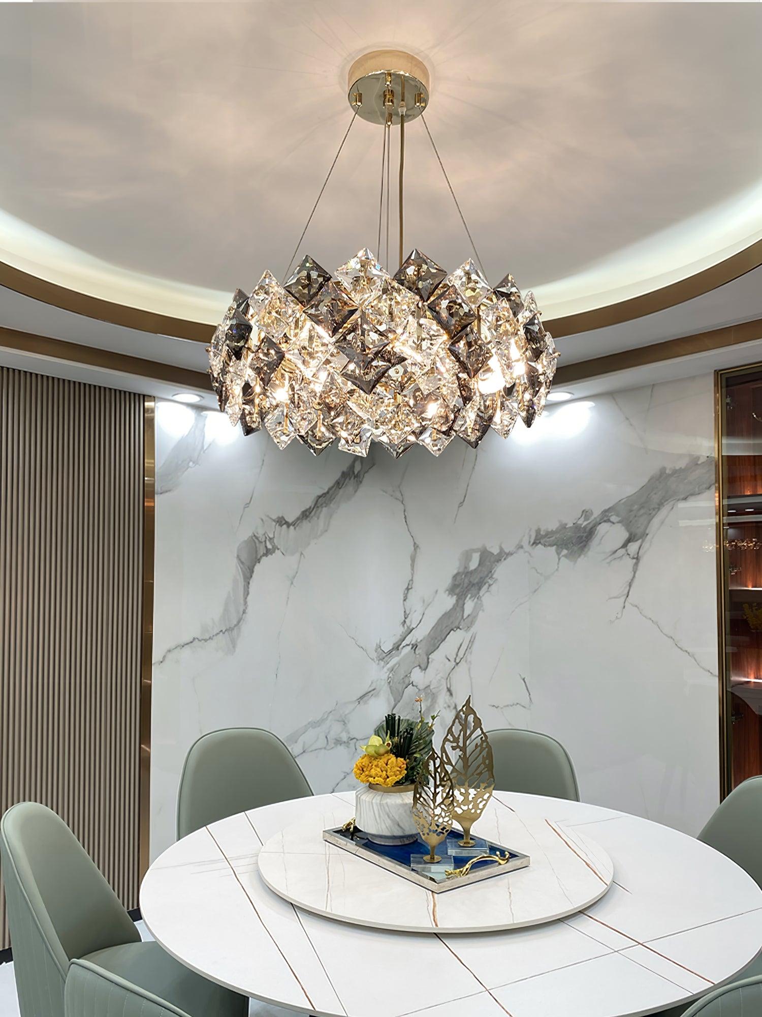 Scale Crystal Round Chandelier - Lumpaz