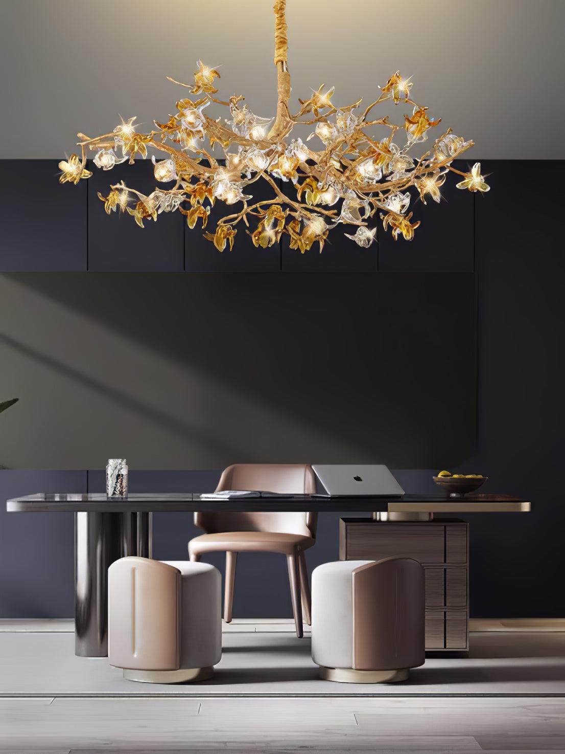 Aosta Brass Branch Chandelier - Lumpaz