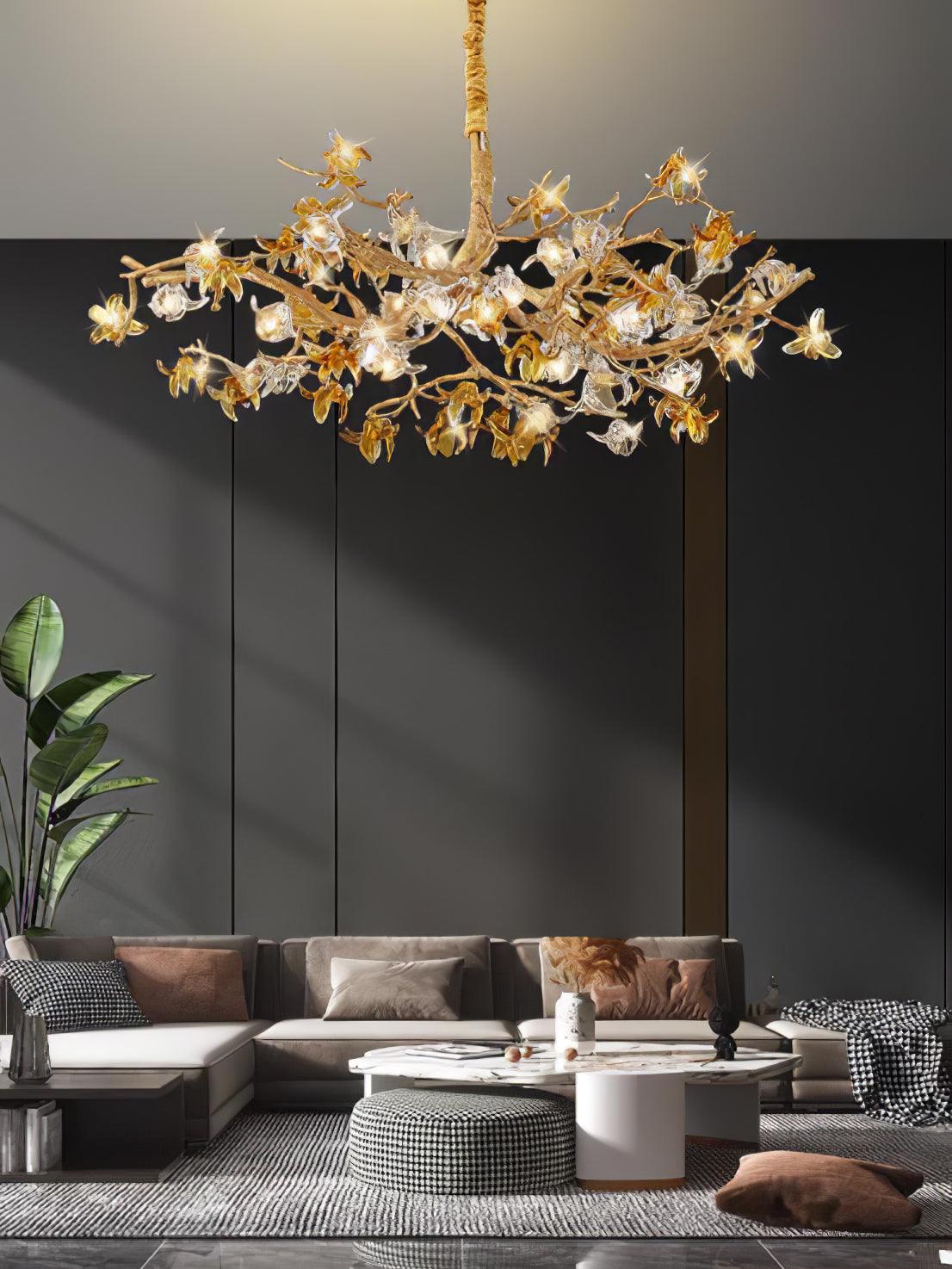 Aosta Brass Branch Chandelier - Lumpaz