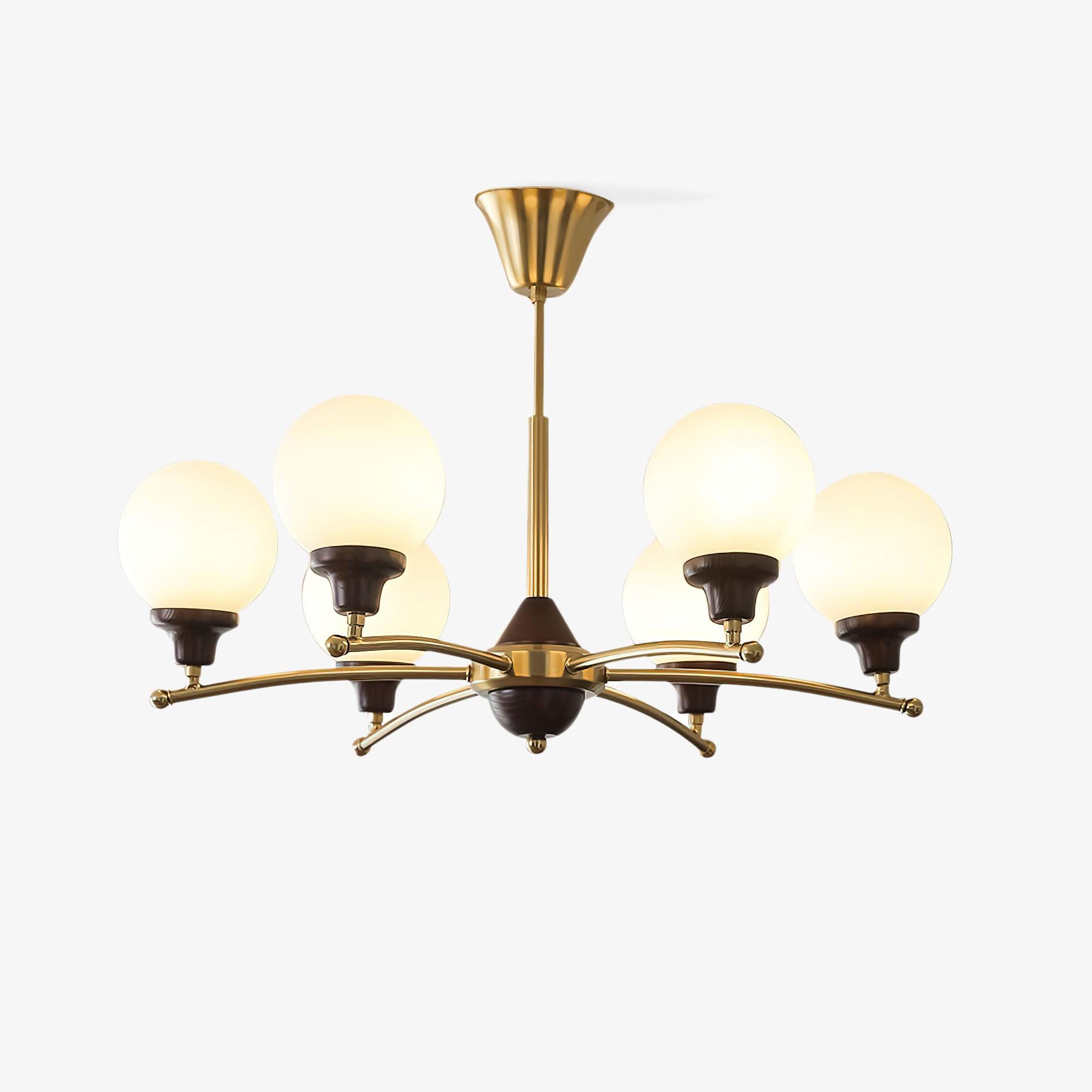 Walnut Glass Ball Chandelier - Lumpaz