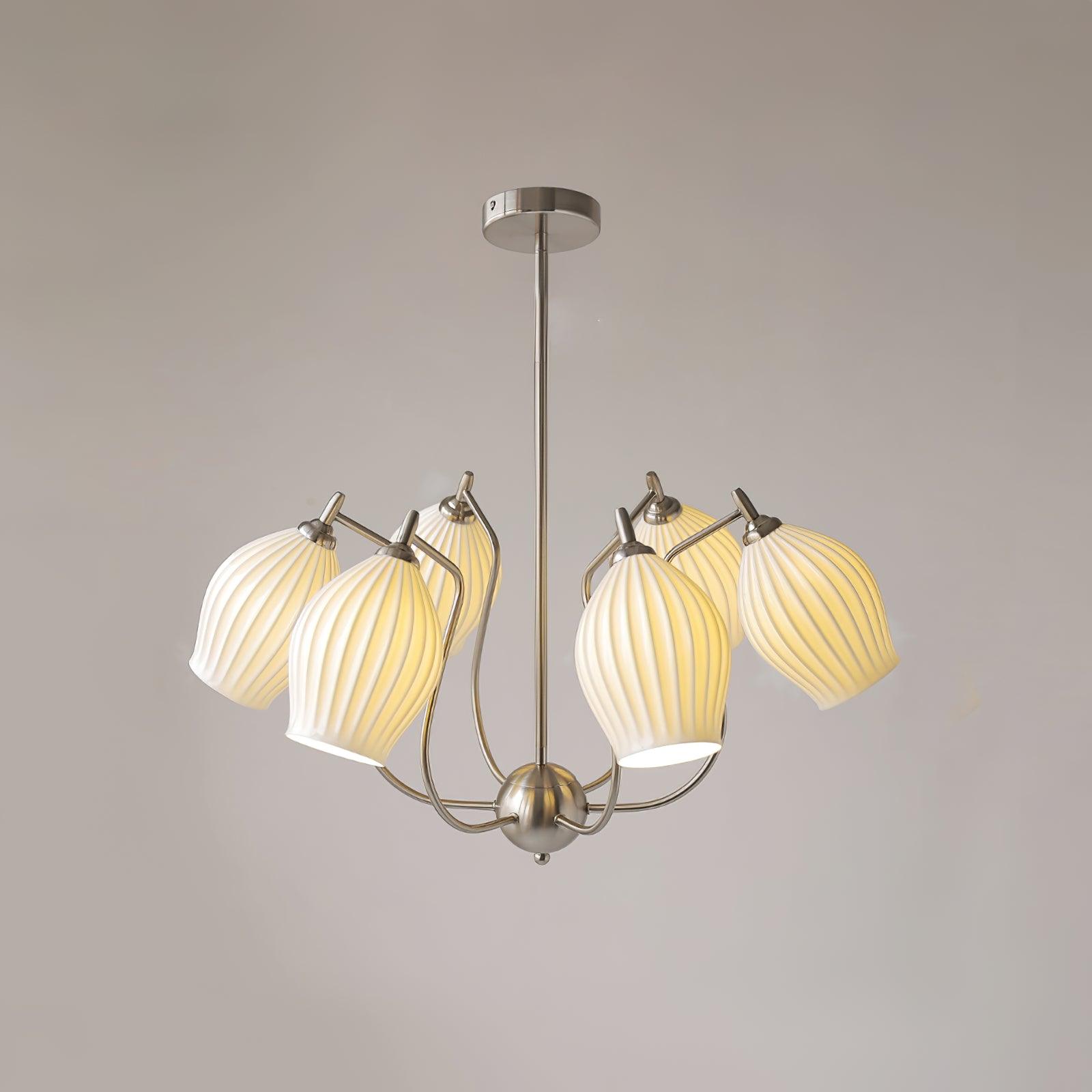 Ceramic Ribbed Chandelier - Lumpaz