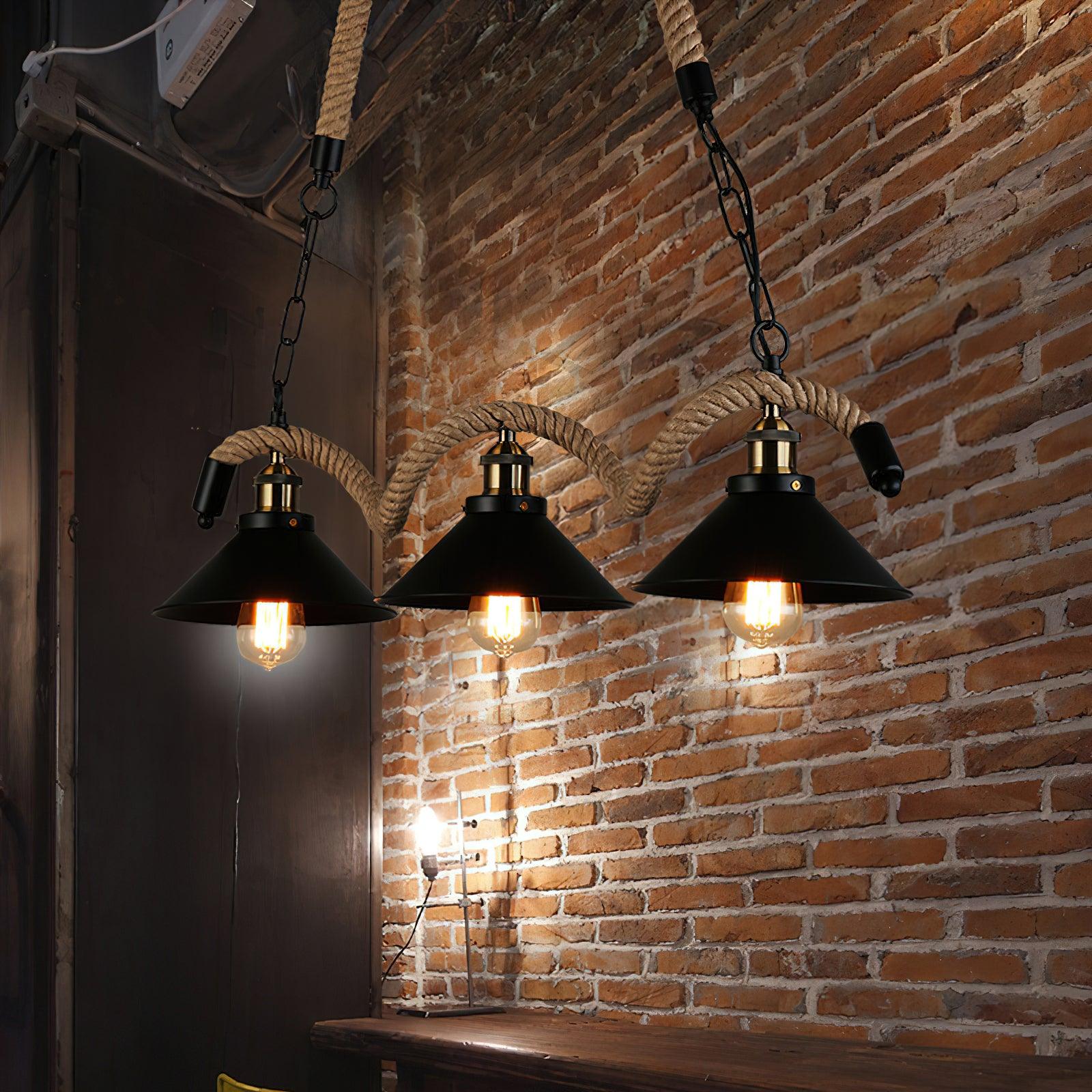 Hemp Rope Industrial Wave Chandelier - Lumpaz