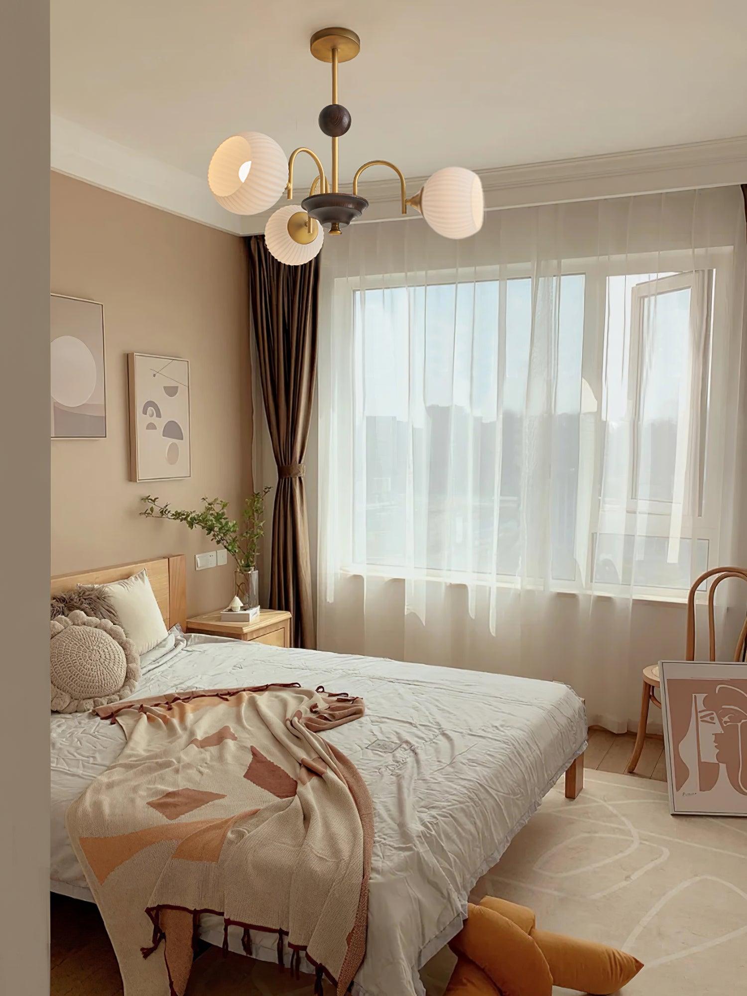 Sculptural Glass Ribbed Chandelier - Lumpaz