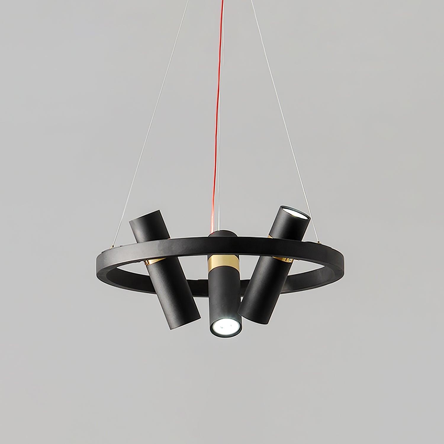 Black Mutil Pipe Chandelier - Lumpaz