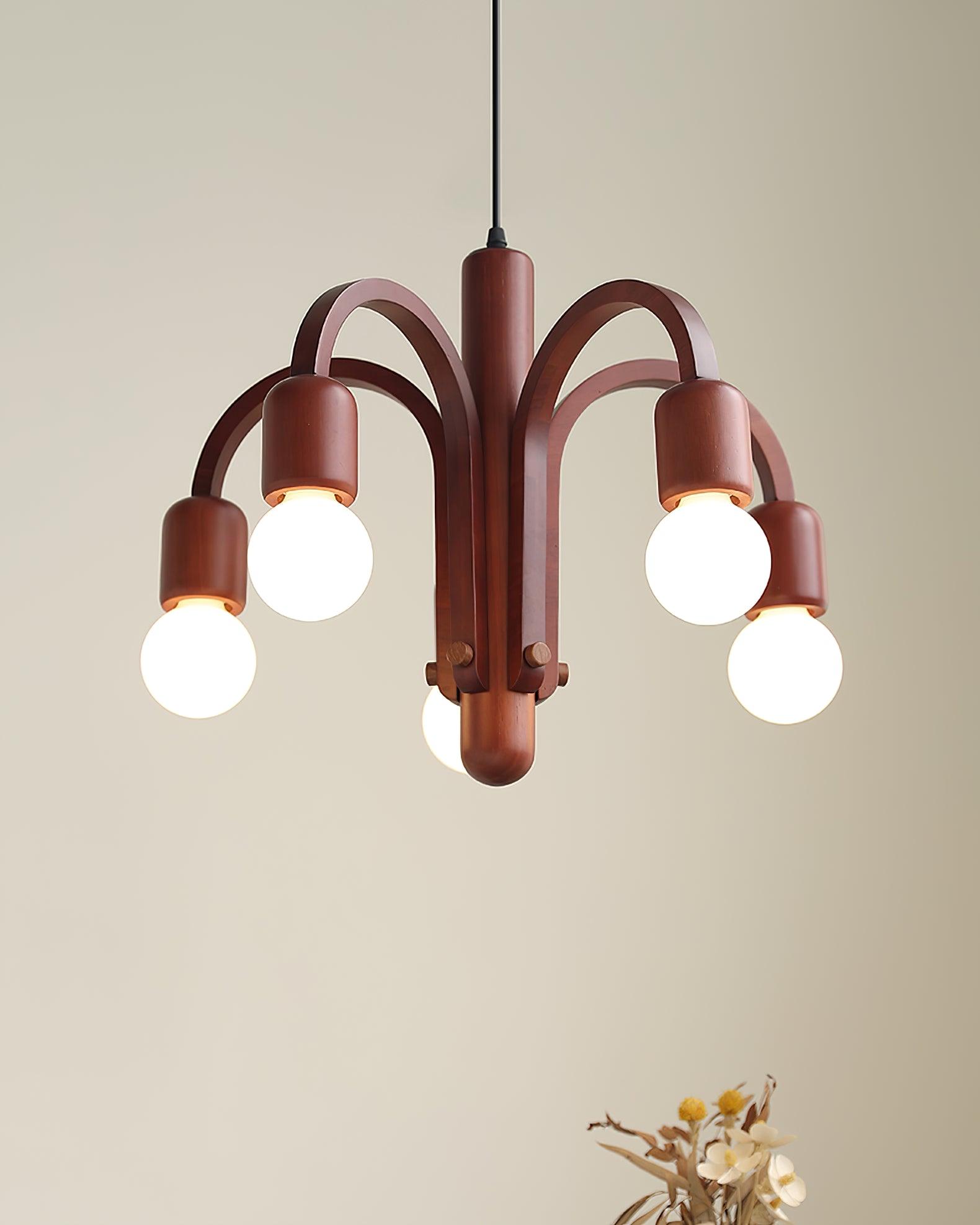 Candela Teak Chandelier - Lumpaz