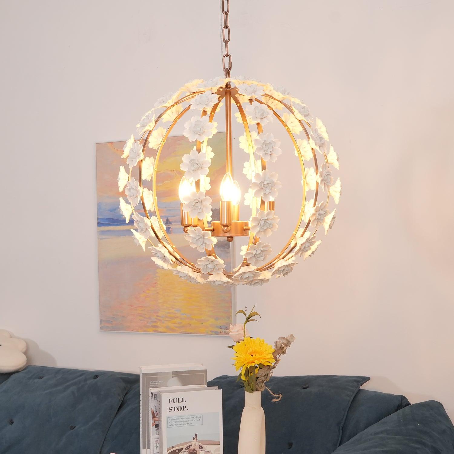 Bianca Floral Orb Chandelier - Lumpaz