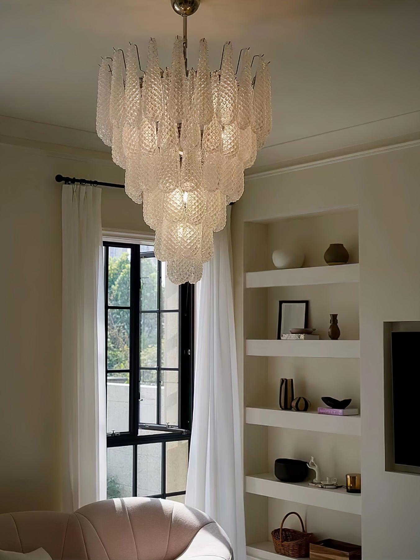 Grid Glass Waterfall Chandelier - Lumpaz