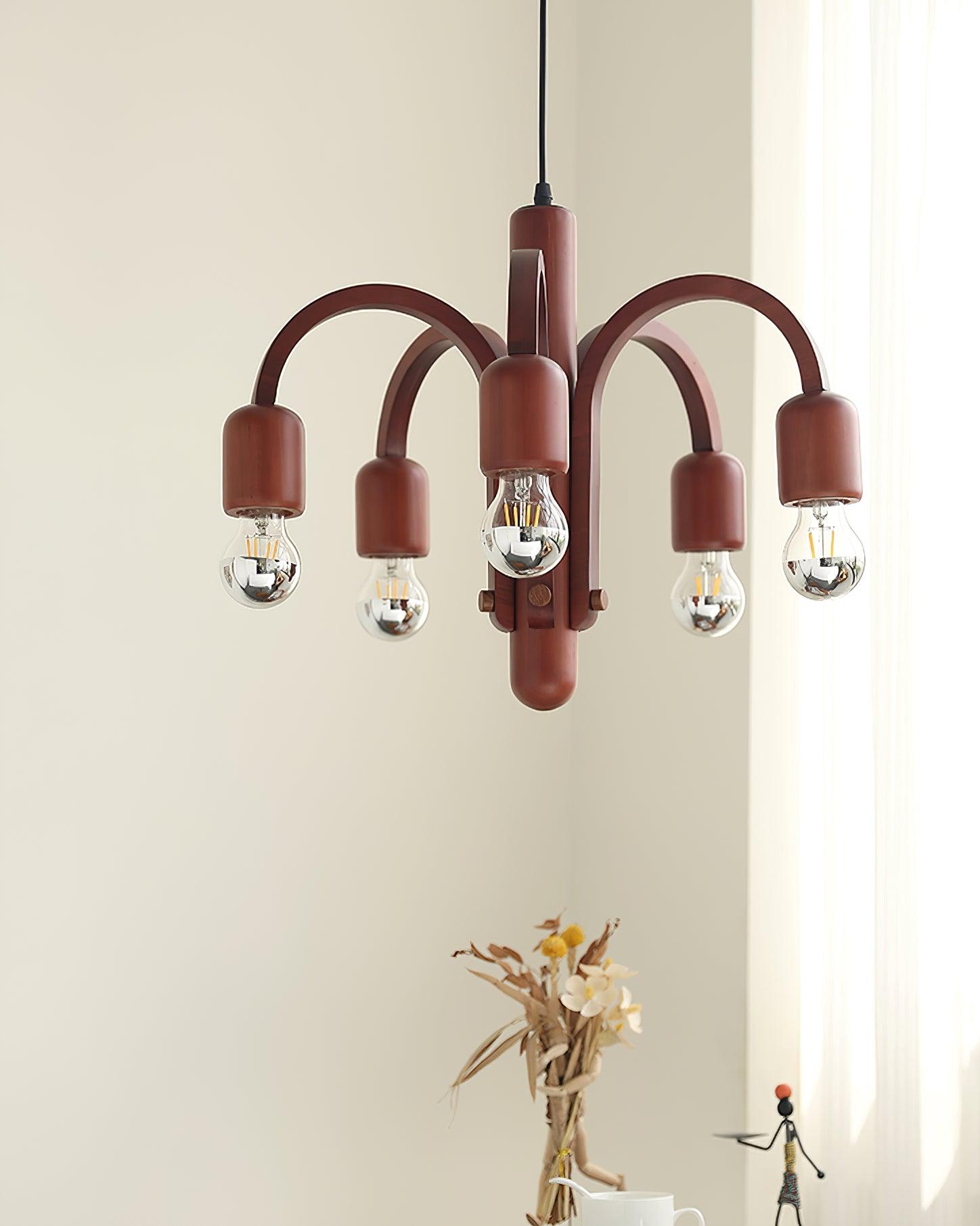 Candela Teak Chandelier - Lumpaz