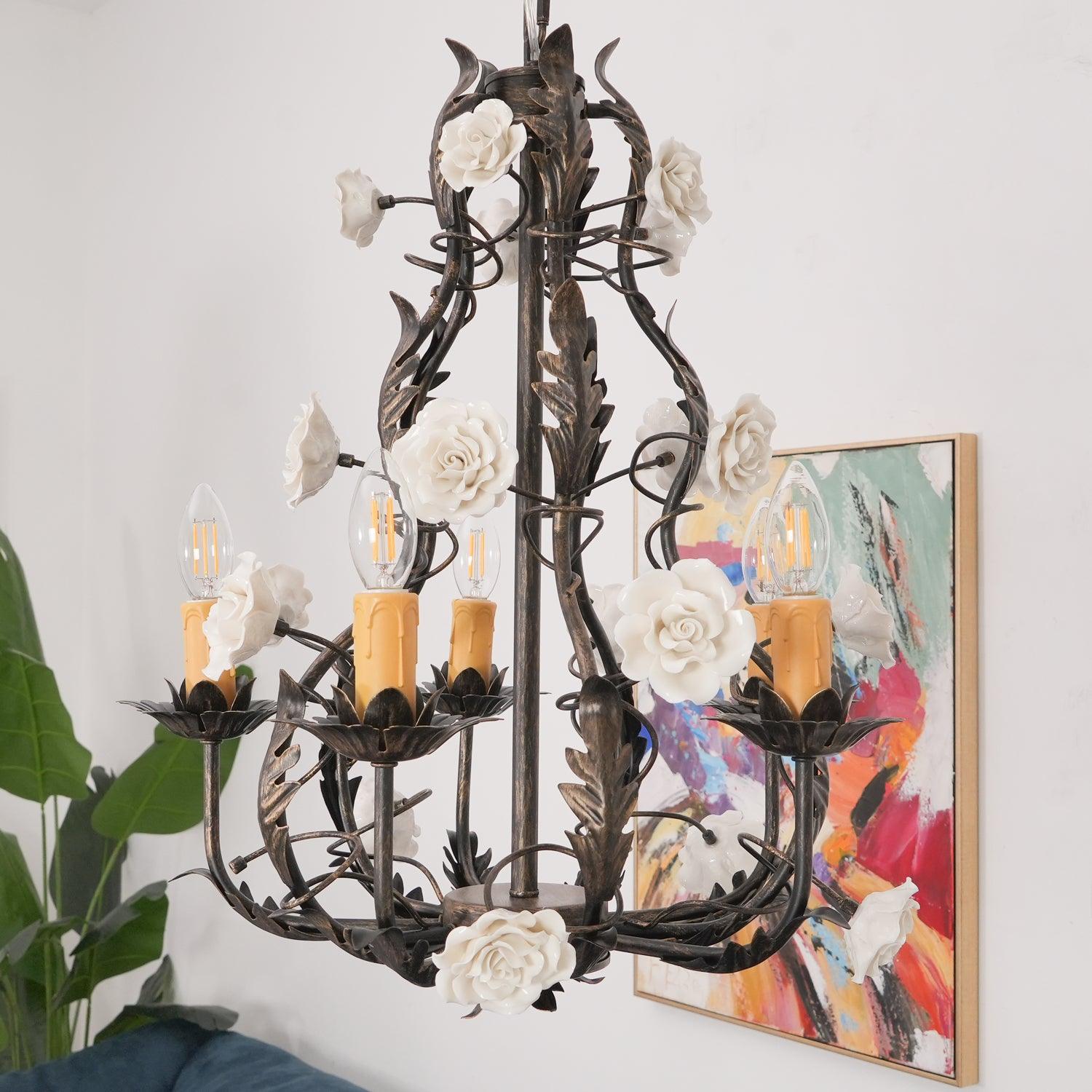 Florentine Rose Garden Chandelier - Lumpaz