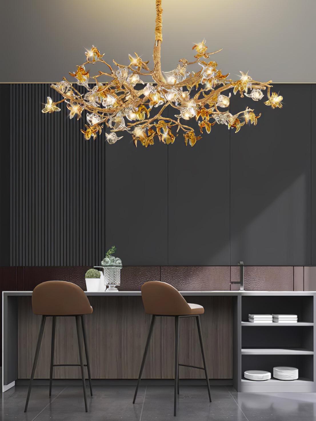Aosta Brass Branch Chandelier - Lumpaz