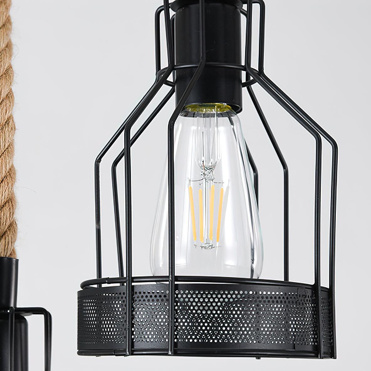 Hemp Rope Industrial Grenade Chandelier - Lumpaz