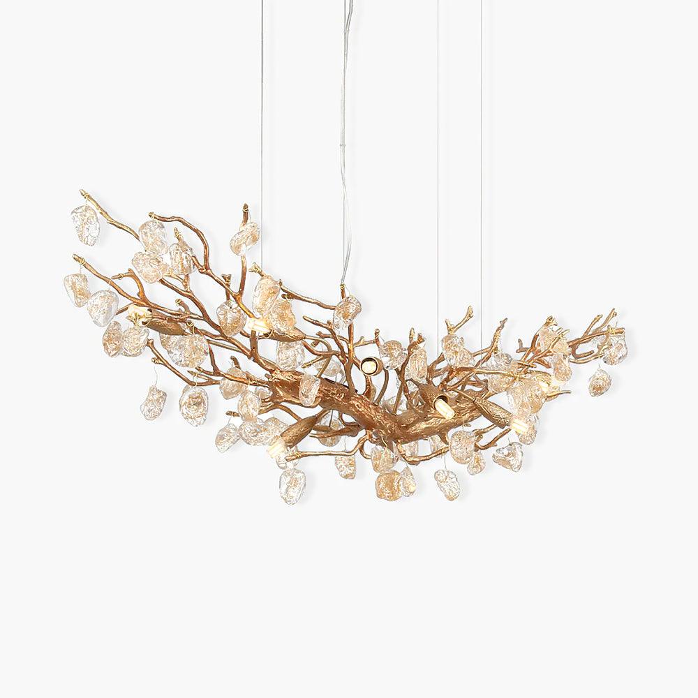 Stone Crystal Brass Chandelier - Lumpaz