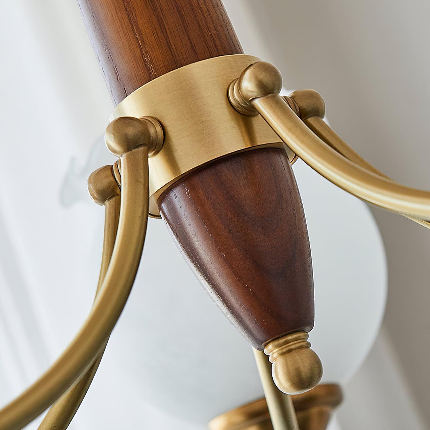 Tulips Glass Wood Chandelier - Lumpaz