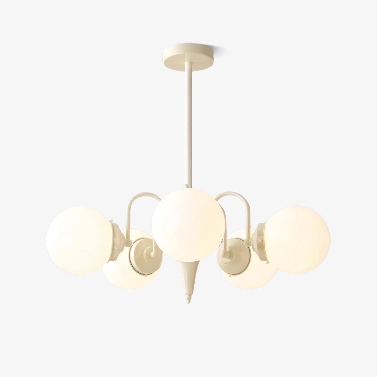 Cream Glass Ball Chandelier - Lumpaz
