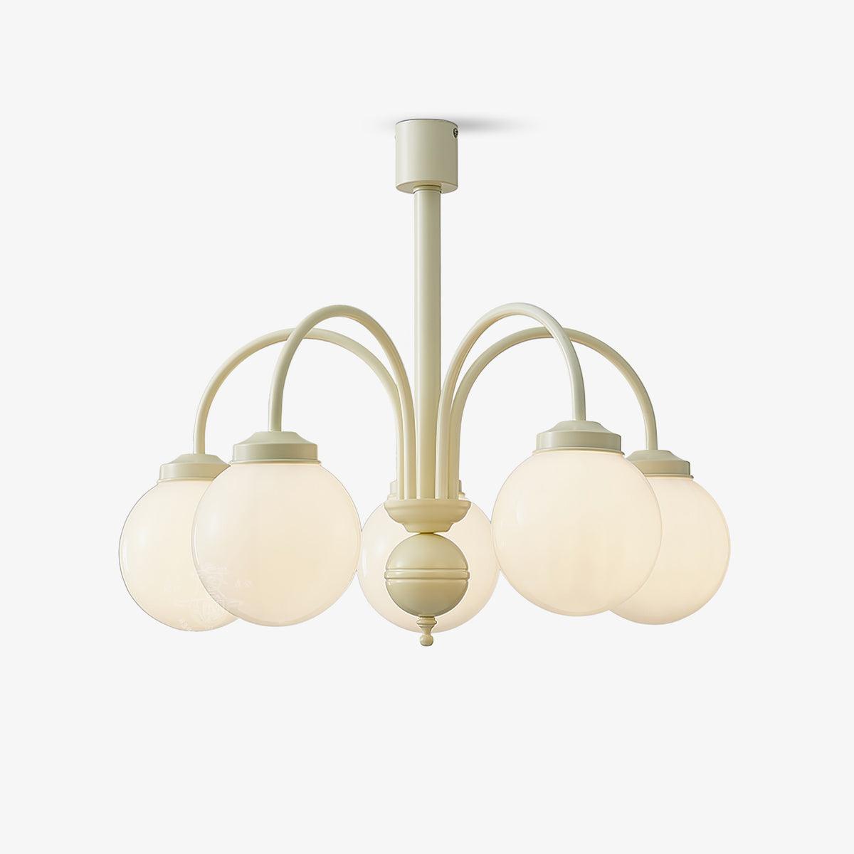 Cream Glass Sphere Chandelier - Lumpaz