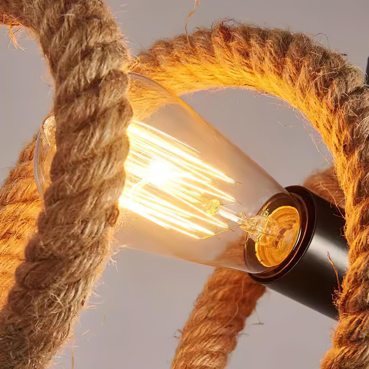 Hemp Rope Industrial Spiral Chandelier - Lumpaz