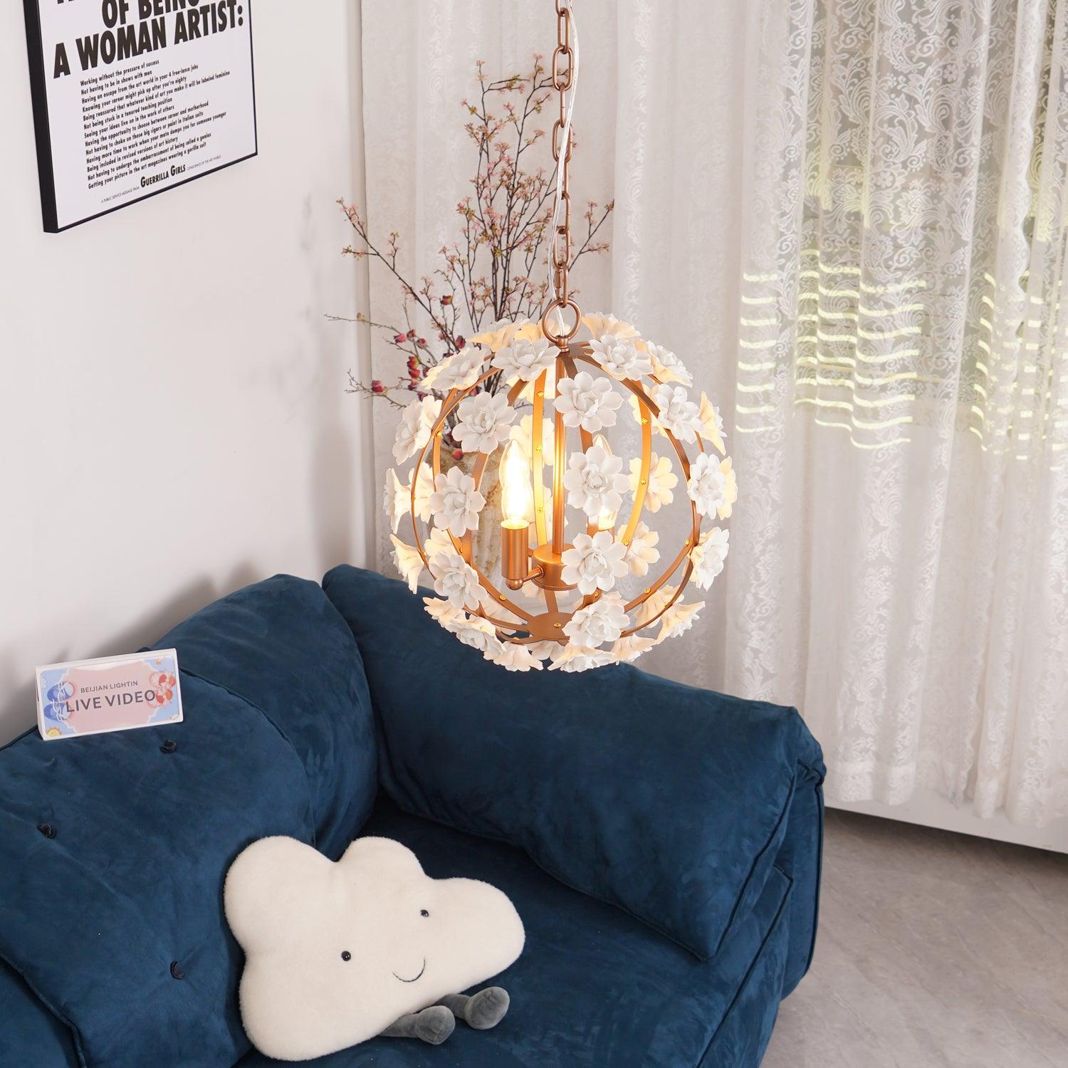 Bianca Floral Orb Chandelier - Lumpaz