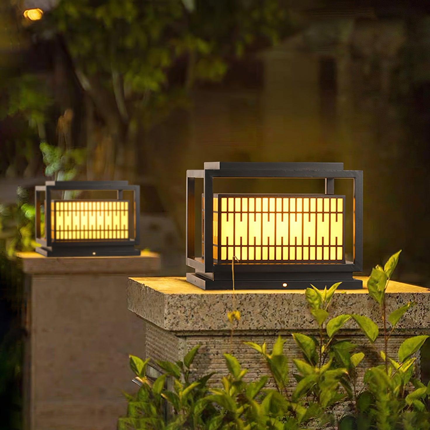 Window Grille Outdoor Post Light - Lumpaz