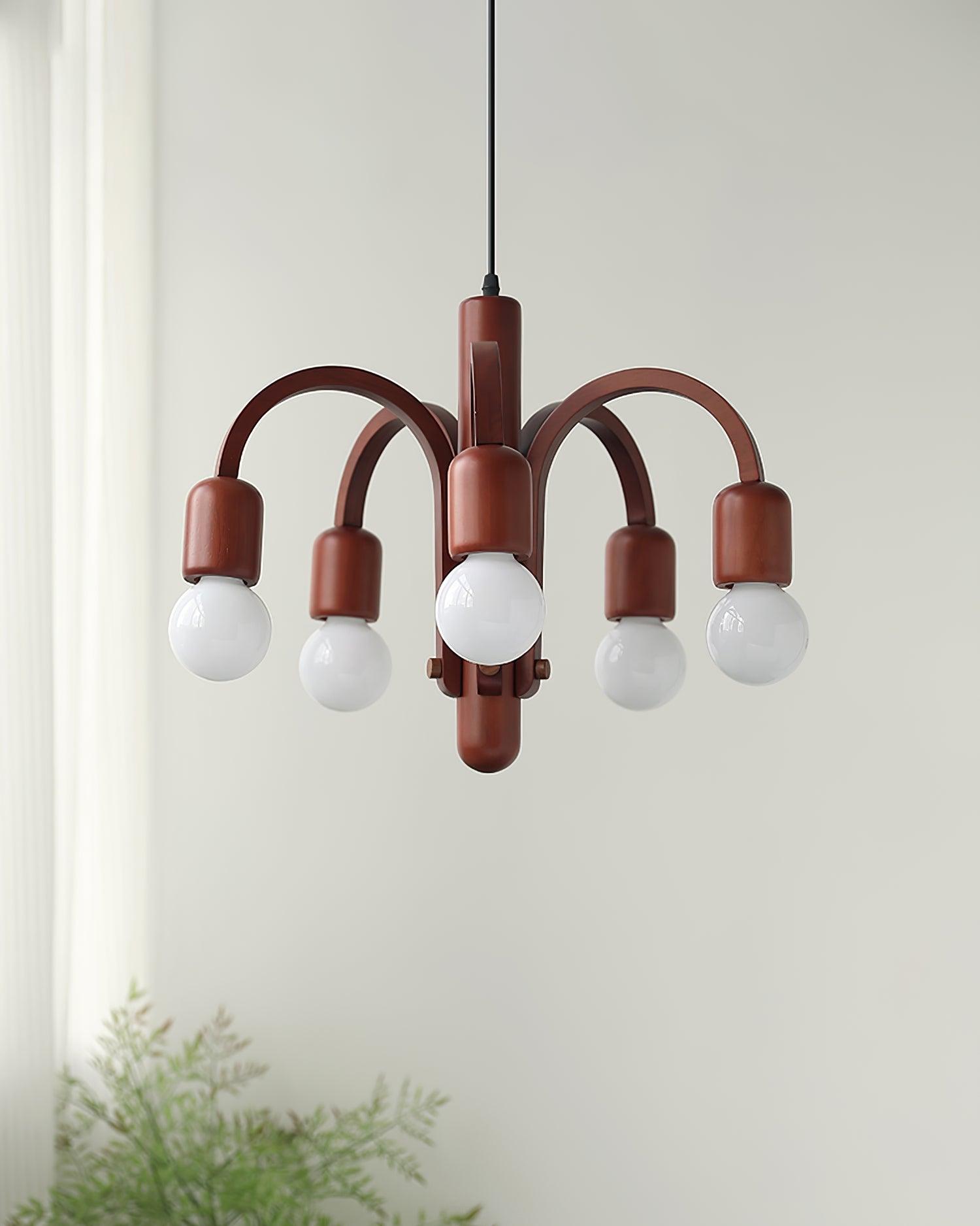 Candela Teak Chandelier - Lumpaz