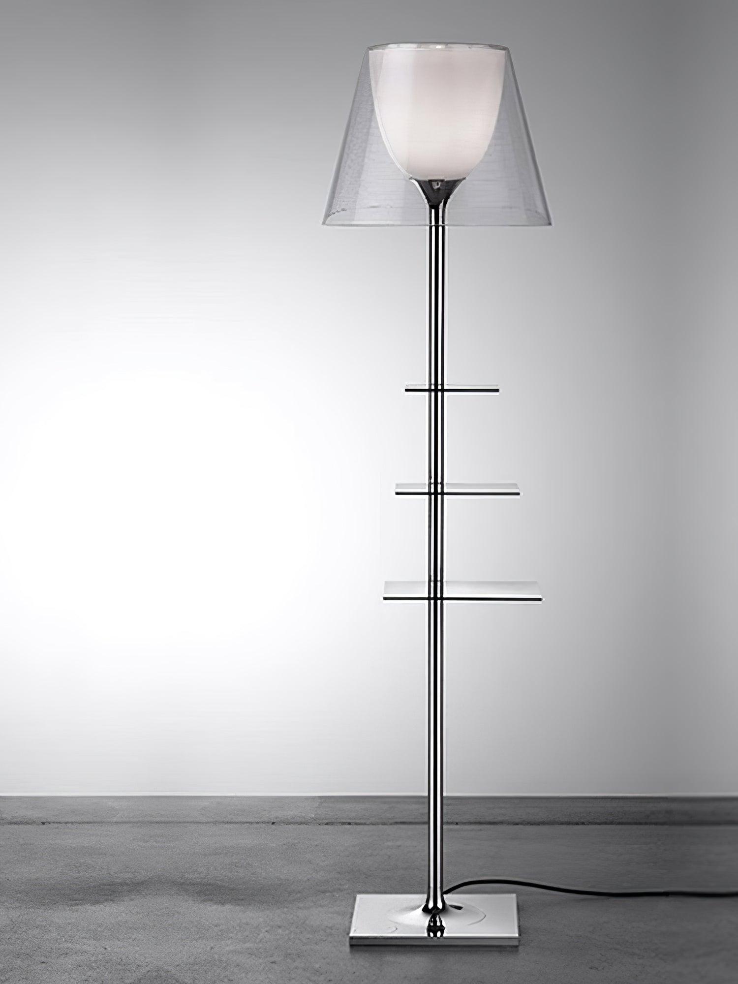 Chrome Prism Side Table Floor Lamp - Lumpaz