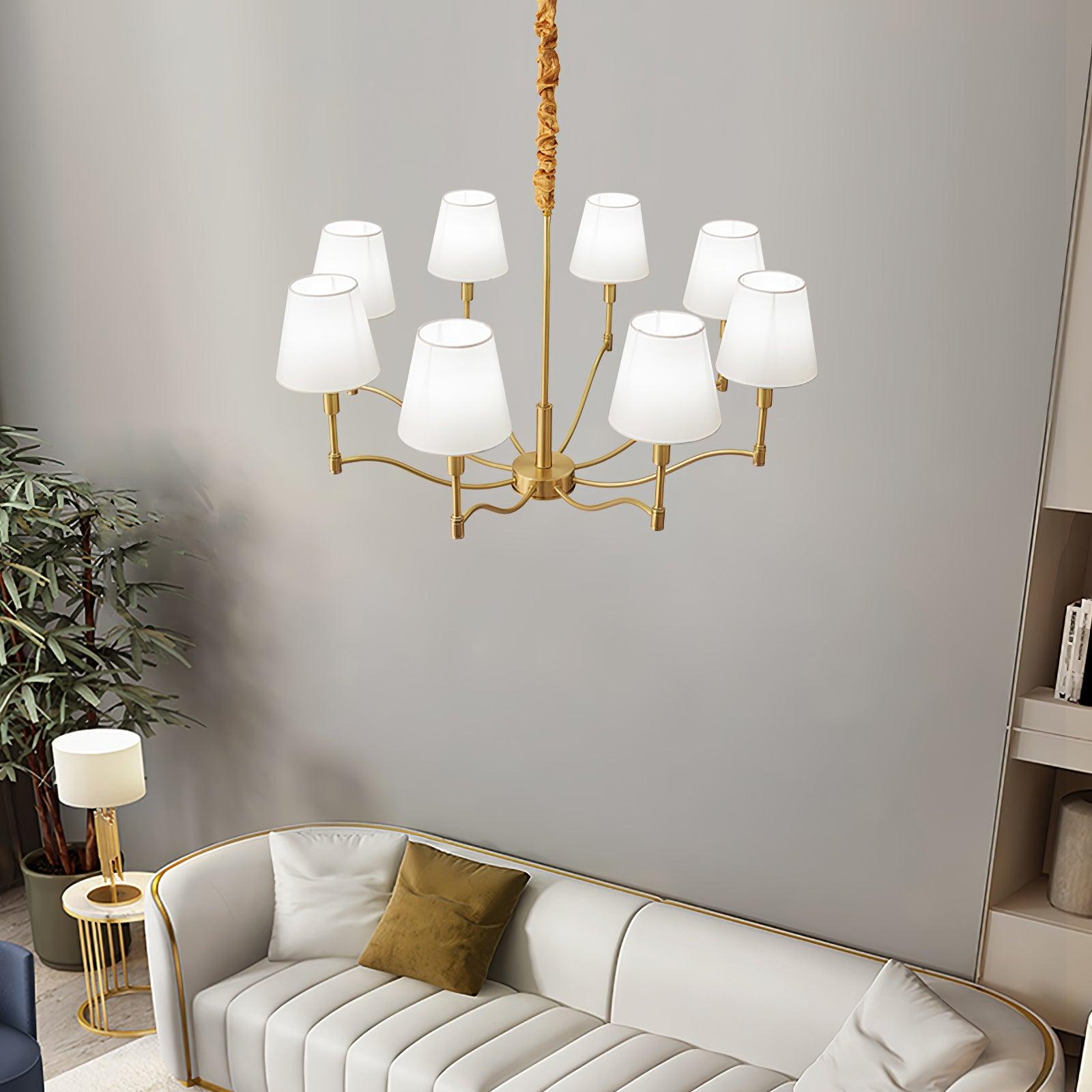 Meridian Mid Century Brass Chandelier - Lumpaz