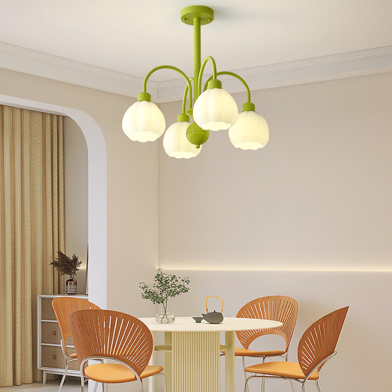 Cream Pumpkin Ball Chandelier - Lumpaz