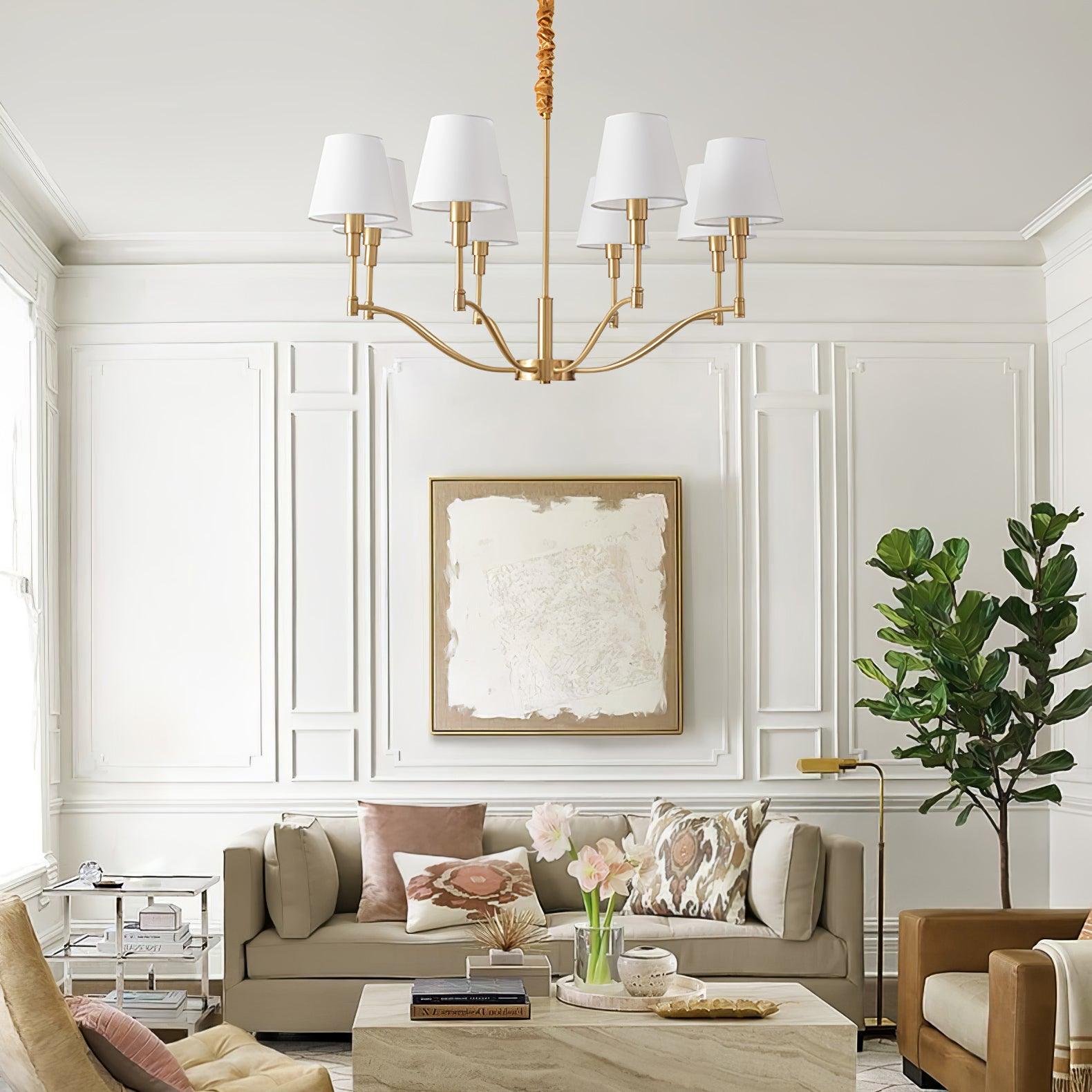 Meridian Mid Century Brass Chandelier - Lumpaz