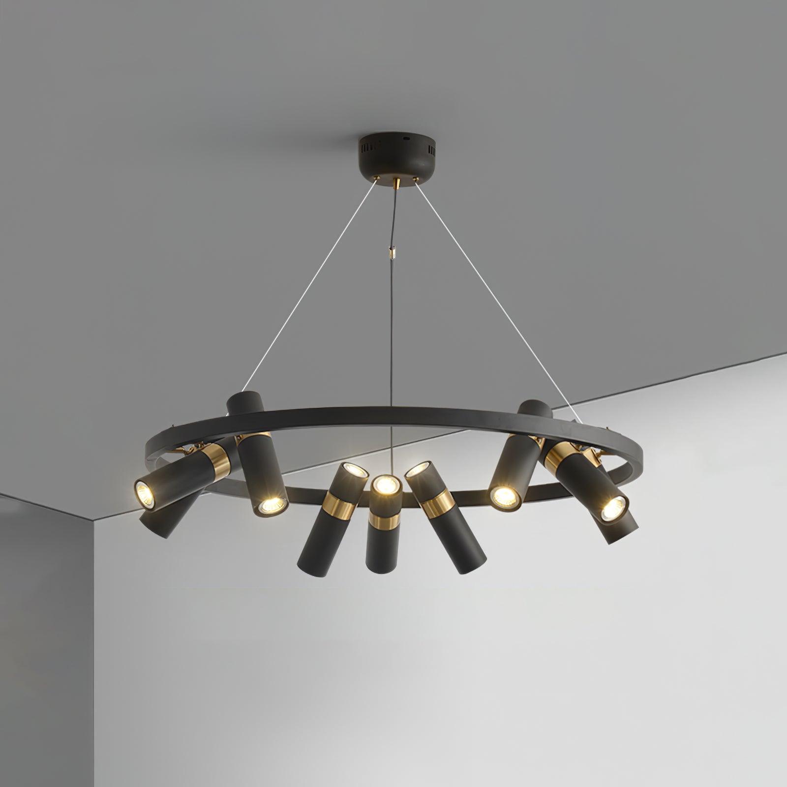 Black Mutil Pipe Chandelier - Lumpaz