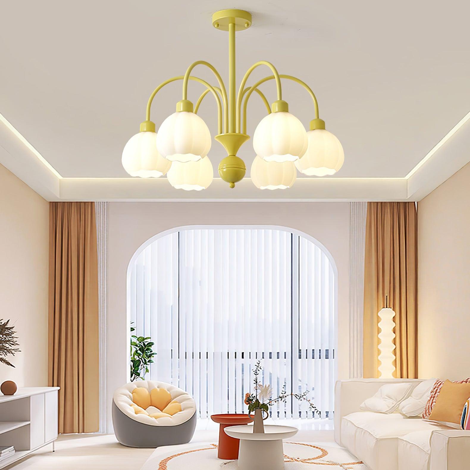 Cream Pumpkin Ball Chandelier - Lumpaz