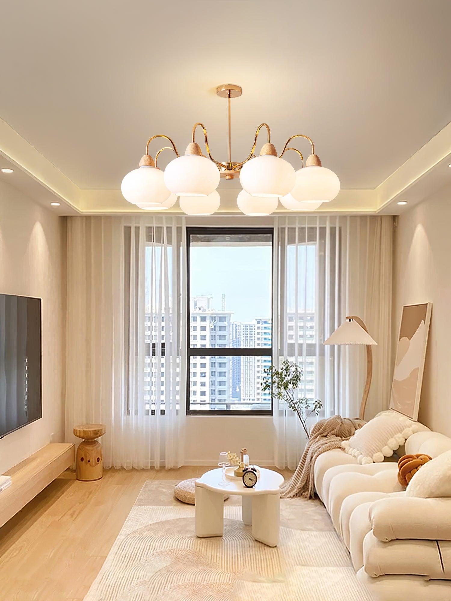 Glass Persimmon Chandelier - Lumpaz