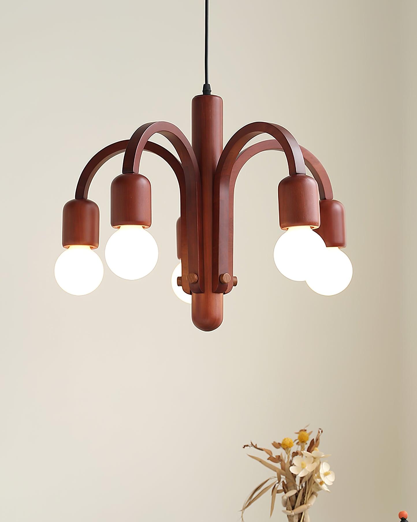 Candela Teak Chandelier - Lumpaz