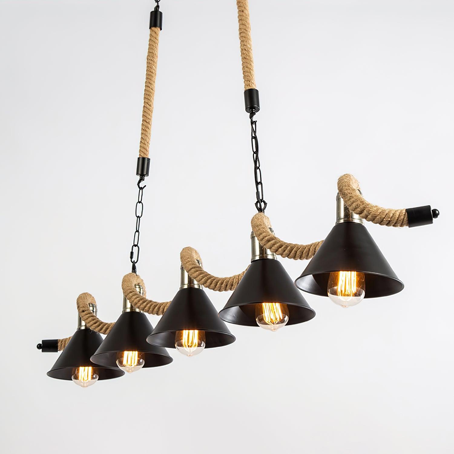 Hemp Rope Industrial Wave Chandelier - Lumpaz
