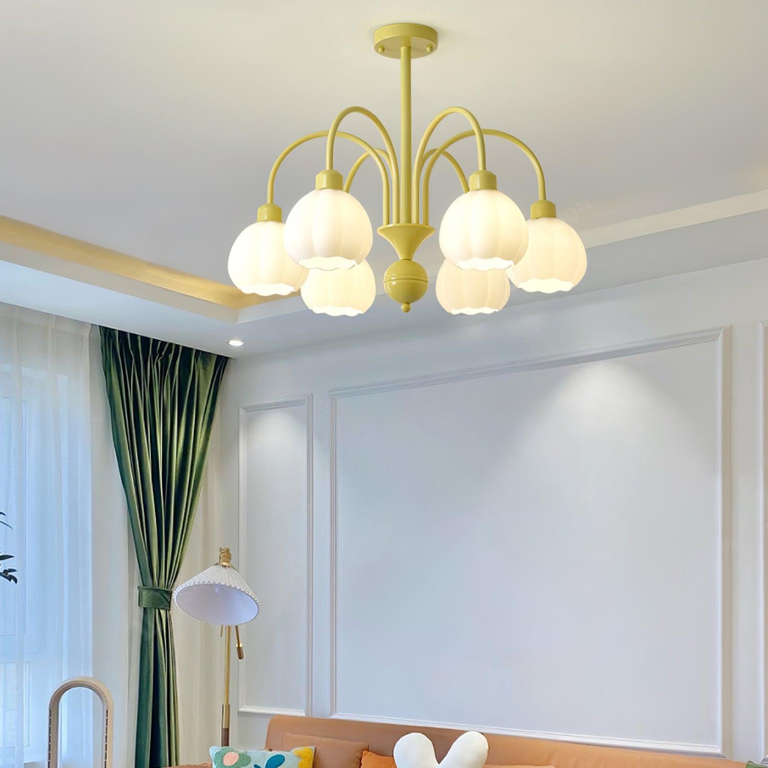 Cream Pumpkin Ball Chandelier - Lumpaz