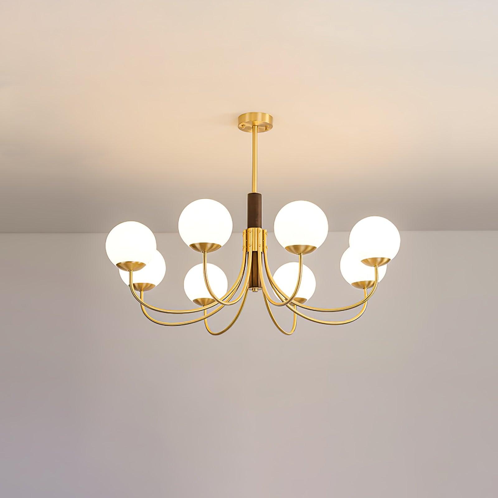 Midas Touch Walnut Sphere Chandelier - Lumpaz