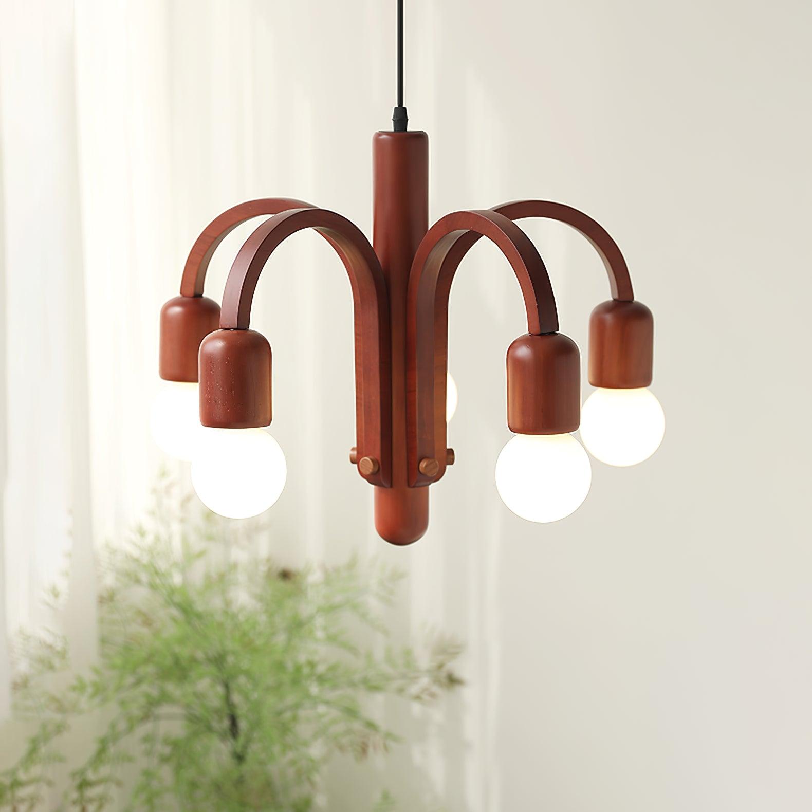 Candela Teak Chandelier - Lumpaz