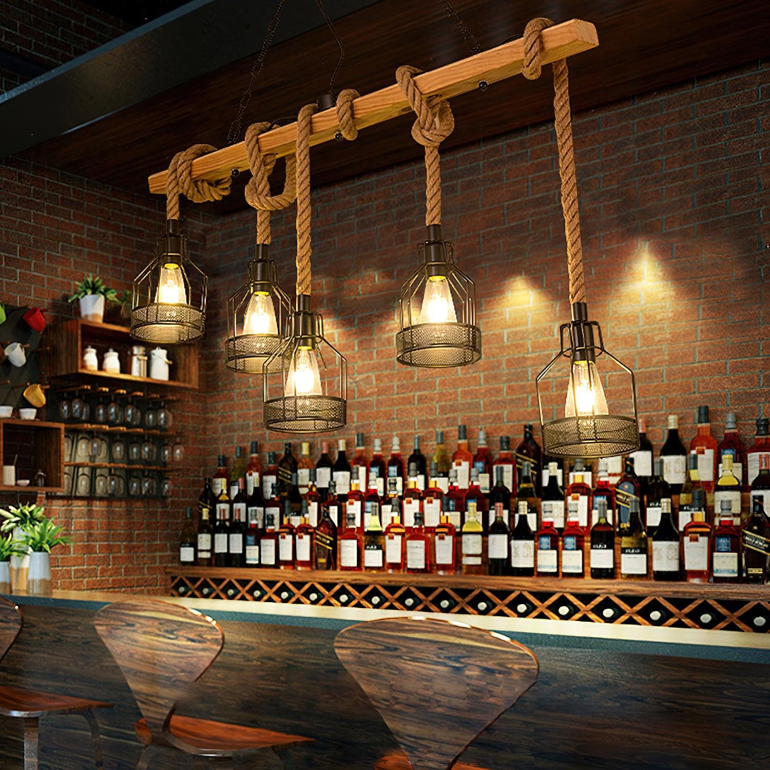 Hemp Rope Industrial Grenade Chandelier - Lumpaz