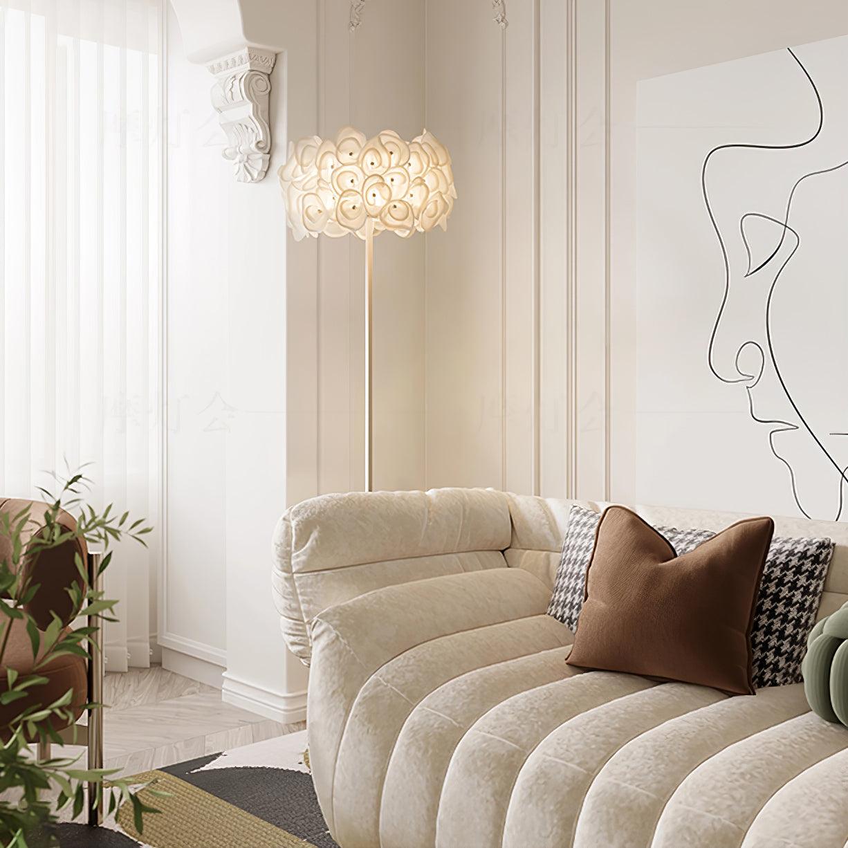 White Hydrangea Floor Lamp - Lumpaz